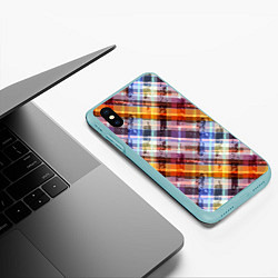Чехол iPhone XS Max матовый Linеs, цвет: 3D-мятный — фото 2