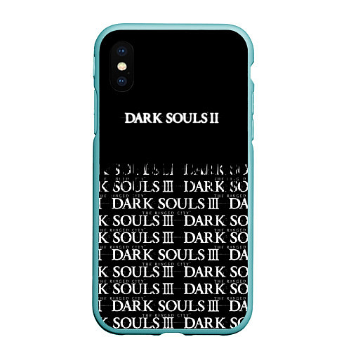 Чехол iPhone XS Max матовый Dark souls 2 темные души / 3D-Мятный – фото 1