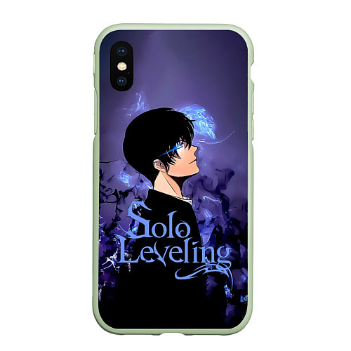 Чехол iPhone XS Max матовый Sung Jinwoo - Solo Leveling / 3D-Салатовый – фото 1