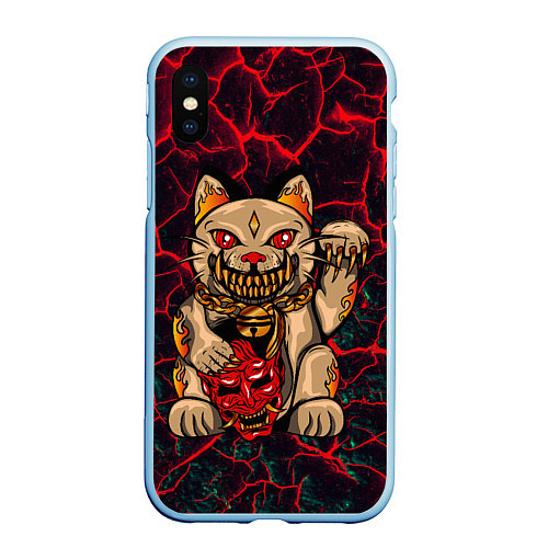 Чехол iPhone XS Max матовый Злой кот Вуду / 3D-Голубой – фото 1