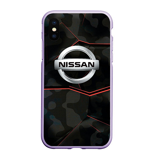 Чехол iPhone XS Max матовый Nissan xtrail / 3D-Светло-сиреневый – фото 1