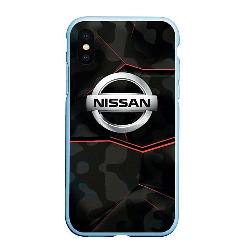 Чехол iPhone XS Max матовый Nissan xtrail / 3D-Голубой – фото 1