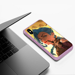 Чехол iPhone XS Max матовый Arcane League Of Legends JINX взрыв, цвет: 3D-сиреневый — фото 2