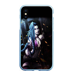 Чехол iPhone XS Max матовый Arcane Jinx - League Of Legends, цвет: 3D-голубой