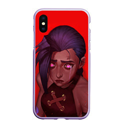 Чехол iPhone XS Max матовый Arcane - League Of Legends Jinx red