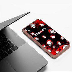 Чехол iPhone XS Max матовый La Casa de Papel Профессор, цвет: 3D-коричневый — фото 2