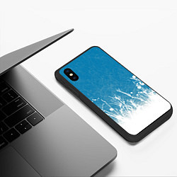 Чехол iPhone XS Max матовый Коллекция Зимняя сказка Снег Абстракция S-1, цвет: 3D-черный — фото 2