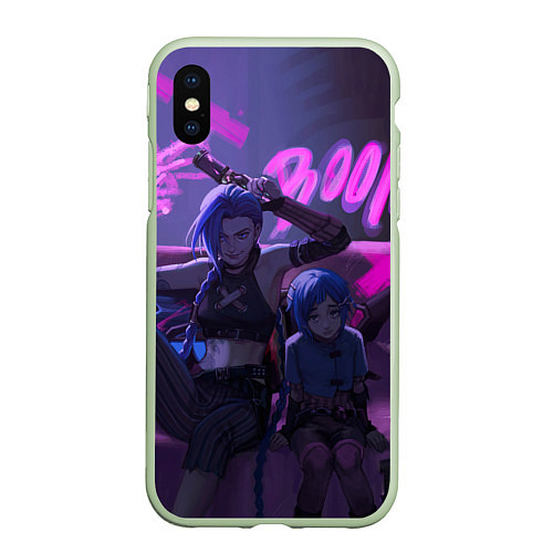 Чехол iPhone XS Max матовый Джинкс Паудер - Jinx Powder / 3D-Салатовый – фото 1