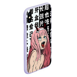 Чехол iPhone XS Max матовый AHEGAO ZERO TWO Зеро ту ахегао, цвет: 3D-светло-сиреневый — фото 2