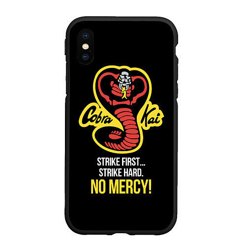 Чехол iPhone XS Max матовый Cobra Kai - No mercy! / 3D-Черный – фото 1
