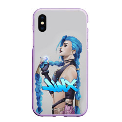 Чехол iPhone XS Max матовый League Of Legends Arcane ДЖИНКС, цвет: 3D-сиреневый