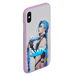 Чехол iPhone XS Max матовый League Of Legends Arcane ДЖИНКС, цвет: 3D-сиреневый — фото 2