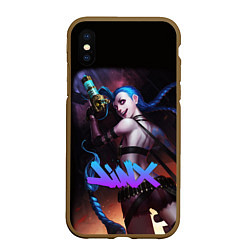 Чехол iPhone XS Max матовый League Of Legends Arcane ДЖИНКС ПАУДЕР