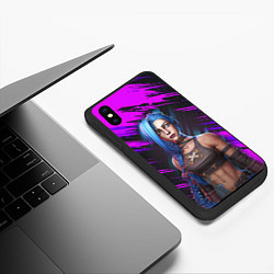 Чехол iPhone XS Max матовый League Of Legends Arcane ДЖИНКС МИЛАШКА, цвет: 3D-черный — фото 2