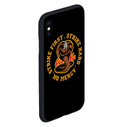 Чехол iPhone XS Max матовый Cobra Kai - Strike first, strike hard, no mercy!, цвет: 3D-черный — фото 2