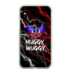 Чехол iPhone XS Max матовый Huggy Wuggy - Молния с грозой, цвет: 3D-салатовый
