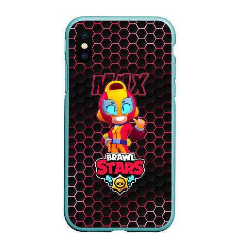 Чехол iPhone XS Max матовый Макс BRAWL STARS / 3D-Мятный – фото 1