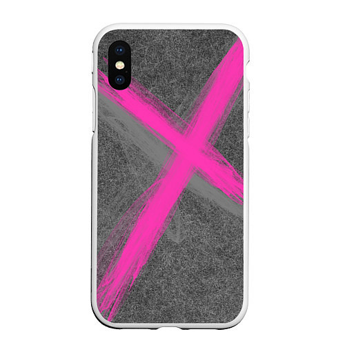 Чехол iPhone XS Max матовый Коллекция Get inspired! Pink cross Абстракция Fl-4 / 3D-Белый – фото 1