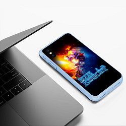 Чехол iPhone XS Max матовый Рин Окумура - Синий Экзорцист, цвет: 3D-голубой — фото 2