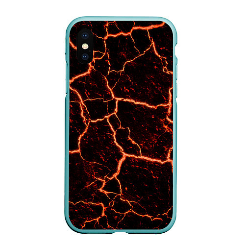 Чехол iPhone XS Max матовый Раскаленная лаваhot lava / 3D-Мятный – фото 1