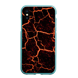 Чехол iPhone XS Max матовый Раскаленная лаваhot lava, цвет: 3D-мятный