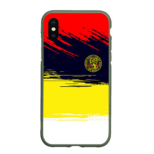 Чехол iPhone XS Max матовый Кобра кай Cobra Kai спина / 3D-Темно-зеленый – фото 1