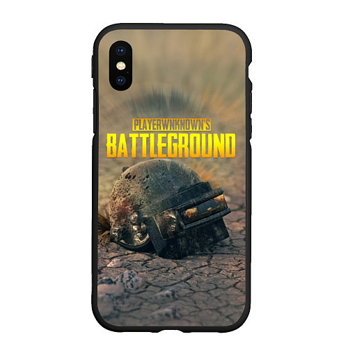 Чехол iPhone XS Max матовый PUBG HEAD 3 lvl / 3D-Черный – фото 1