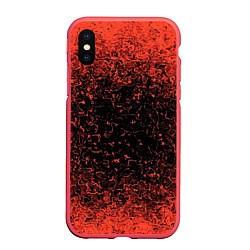 Чехол iPhone XS Max матовый Распространение Вируса, цвет: 3D-красный