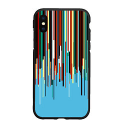 Чехол iPhone XS Max матовый Glitch pattern 2087, цвет: 3D-черный