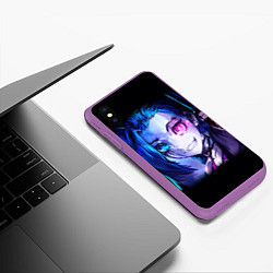 Чехол iPhone XS Max матовый Jinx Powder, цвет: 3D-фиолетовый — фото 2