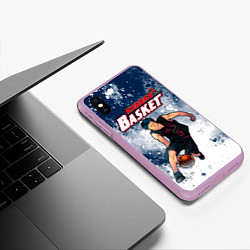 Чехол iPhone XS Max матовый Kuroko no Basuke, Aomine Daiki Дайки Аомине, цвет: 3D-сиреневый — фото 2