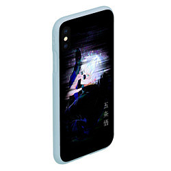 Чехол iPhone XS Max матовый Сатору Satoru Gojou, цвет: 3D-голубой — фото 2
