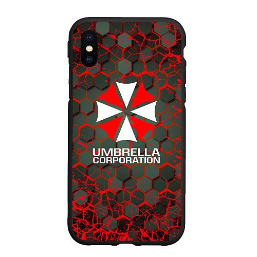 Чехол iPhone XS Max матовый Umbrella Corporation соты / 3D-Черный – фото 1