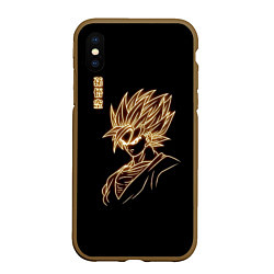 Чехол iPhone XS Max матовый Гоку неоновый Dragon Ball, цвет: 3D-коричневый