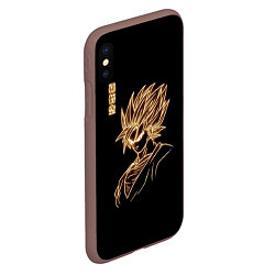 Чехол iPhone XS Max матовый Гоку неоновый Dragon Ball, цвет: 3D-коричневый — фото 2