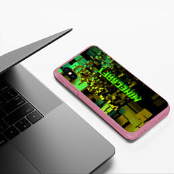Чехол iPhone XS Max матовый Minecraft, pattern 2022, цвет: 3D-малиновый — фото 2