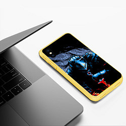 Чехол iPhone XS Max матовый Dark SOULS 8 BIT, цвет: 3D-желтый — фото 2