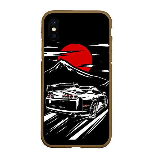 Чехол iPhone XS Max матовый TOYOTA SUPRA Под Луной / 3D-Коричневый – фото 1