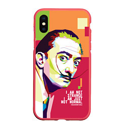 Чехол iPhone XS Max матовый Salvador Dali - i am just not normal, цвет: 3D-красный