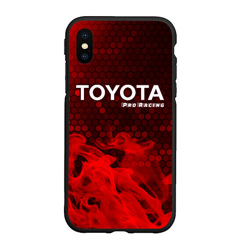 Чехол iPhone XS Max матовый ТОЙОТА Pro Racing Огонь / 3D-Черный – фото 1