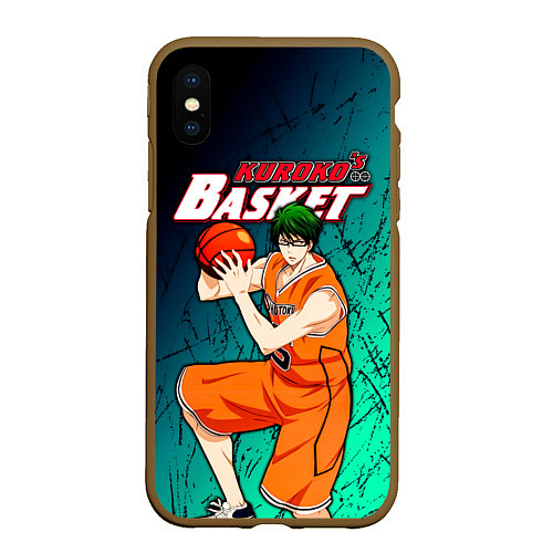 Чехол iPhone XS Max матовый Kuroko no Basuke, Midorima Shintaro Шинтаро Мидори / 3D-Коричневый – фото 1