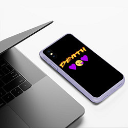 Чехол iPhone XS Max матовый Смерть сердечки, цвет: 3D-светло-сиреневый — фото 2