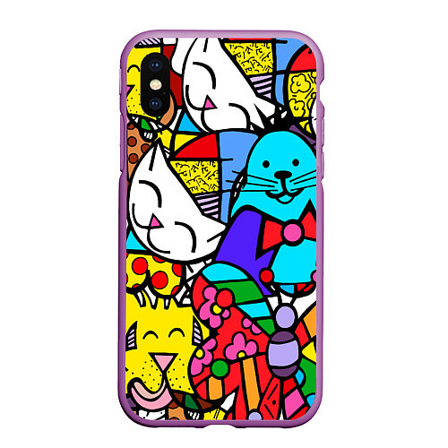 Чехол iPhone XS Max матовый Ромеро Бритто Настоящие лучшие друзья / 3D-Фиолетовый – фото 1