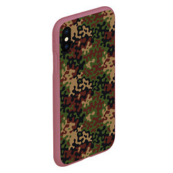 Чехол iPhone XS Max матовый Военный Камуфляж Military, цвет: 3D-малиновый — фото 2