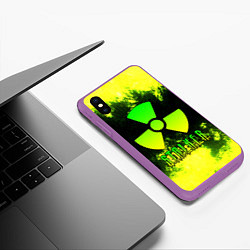 Чехол iPhone XS Max матовый S T A L K E R NEON, цвет: 3D-фиолетовый — фото 2