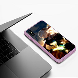 Чехол iPhone XS Max матовый Genshin Impact Топ, цвет: 3D-сиреневый — фото 2