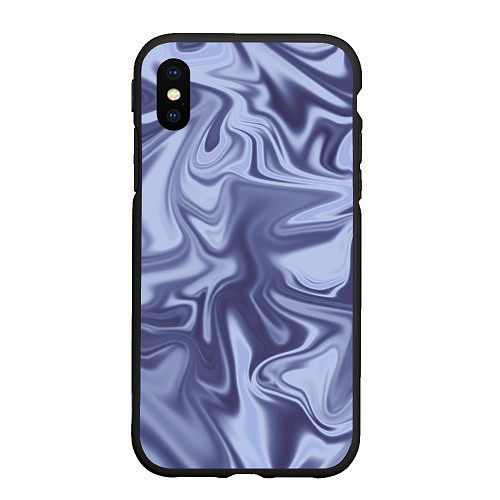 Чехол iPhone XS Max матовый Crystal Abstract Blue / 3D-Черный – фото 1