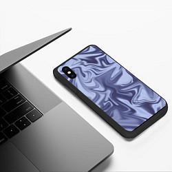 Чехол iPhone XS Max матовый Crystal Abstract Blue, цвет: 3D-черный — фото 2