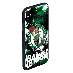 Чехол iPhone XS Max матовый Бостон Селтикс , Boston Celtics, цвет: 3D-черный — фото 2