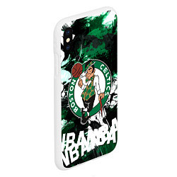 Чехол iPhone XS Max матовый Бостон Селтикс , Boston Celtics, цвет: 3D-белый — фото 2